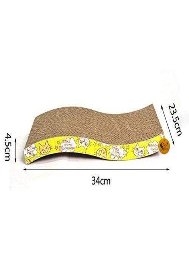 Sage Square Cat Jumbo Size Scratching Pad/Scratch Board, Healthy Toy, Include Catnip for Cat/Kitten (Yellow) - Image 3